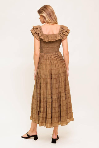 NATURAL BALANCE WOVEN MIDI DRESS - Glamourous Grace