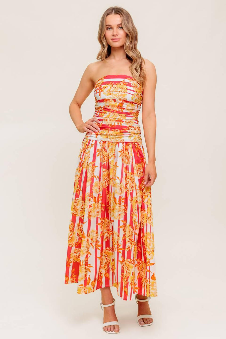 PEONY STORM DANCE WOVEN MIDI DRESS - Glamourous Grace