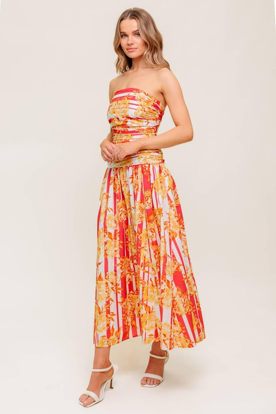 PEONY STORM DANCE WOVEN MIDI DRESS - Glamourous Grace