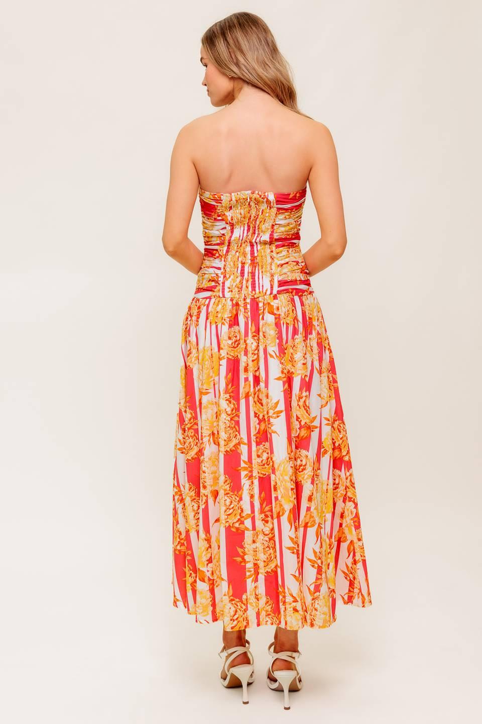 PEONY STORM DANCE WOVEN MIDI DRESS - Glamourous Grace