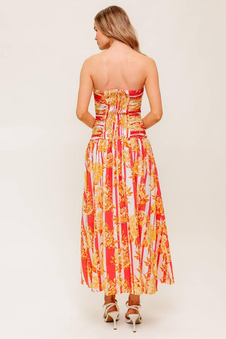 PEONY STORM DANCE WOVEN MIDI DRESS - Glamourous Grace