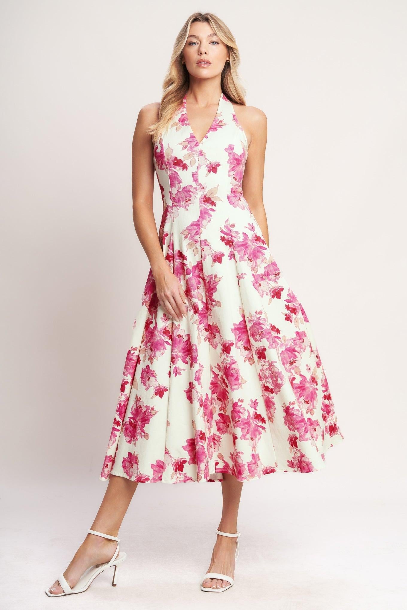 ROSY AFTERNOON WOVEN MIDI DRESS - Glamourous Grace