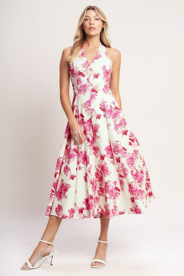 ROSY AFTERNOON WOVEN MIDI DRESS - Glamourous Grace