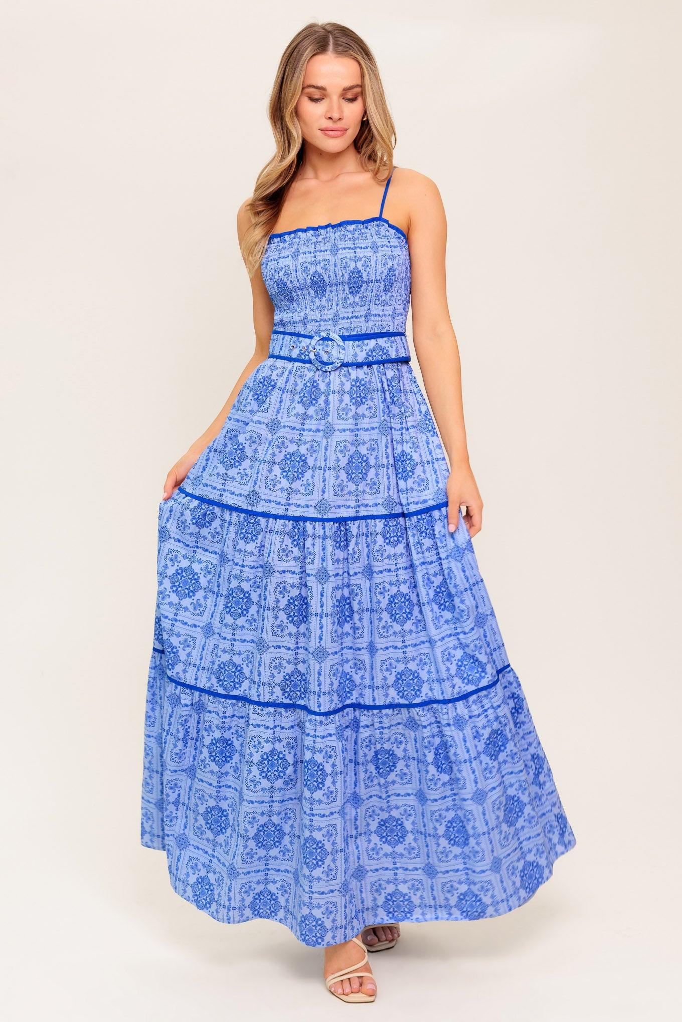 WAVES AND WHIMSY WOVEN MAXI DRESS - Glamourous Grace