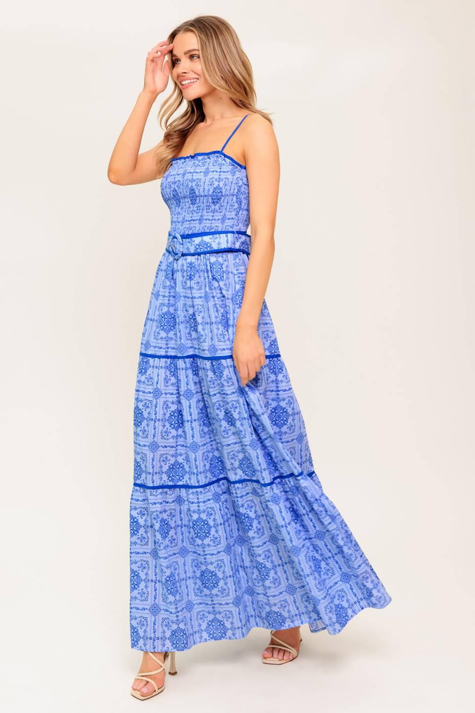 WAVES AND WHIMSY WOVEN MAXI DRESS - Glamourous Grace