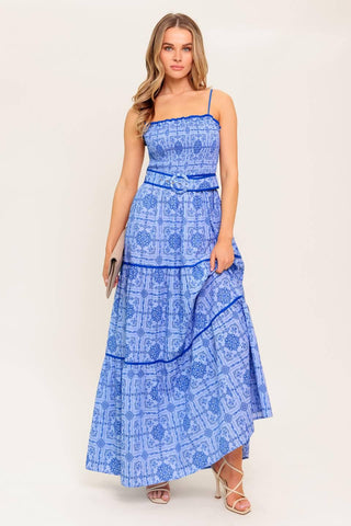 WAVES AND WHIMSY WOVEN MAXI DRESS - Glamourous Grace