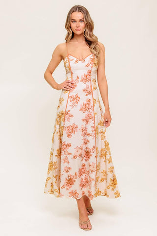 SANDSTONE PETAL WOVEN MIDI DRESS - Glamourous Grace