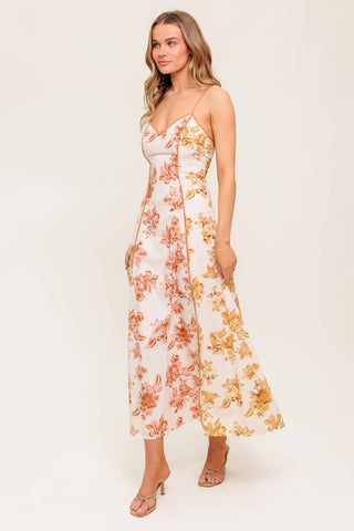 SANDSTONE PETAL WOVEN MIDI DRESS - Glamourous Grace
