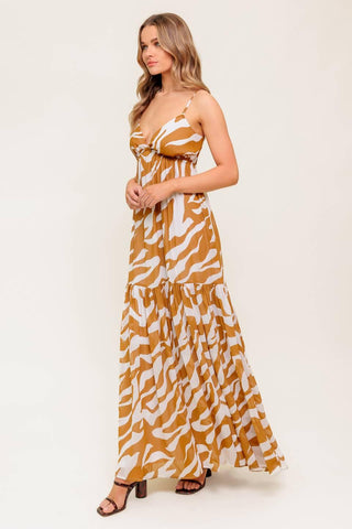 DEW KISS ALMOND WOVEN MAXI DRESS - Glamourous Grace