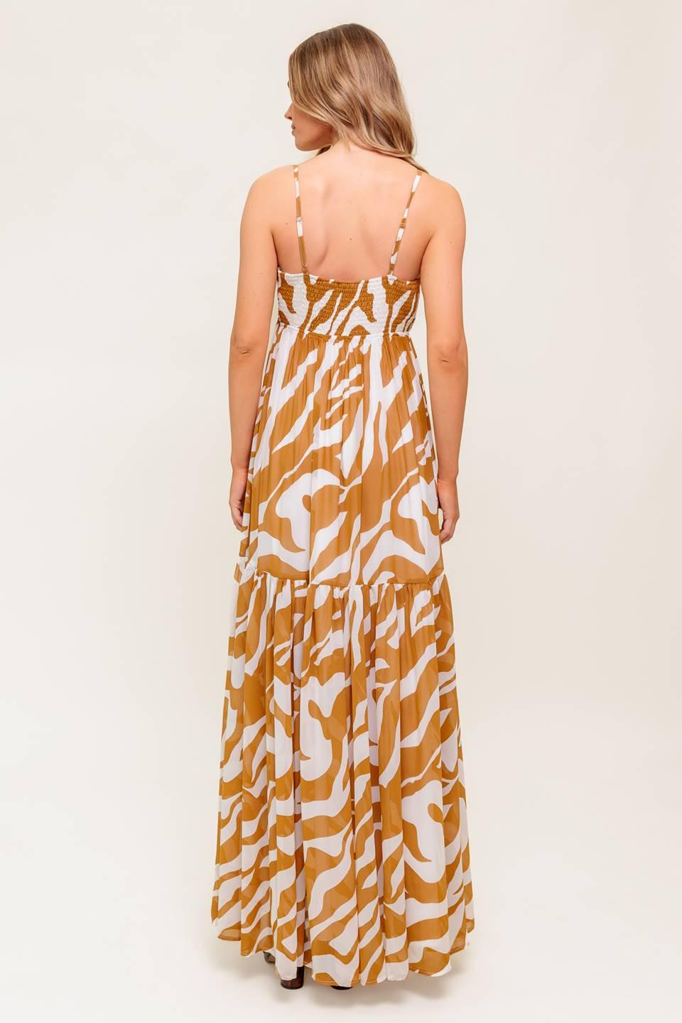 DEW KISS ALMOND WOVEN MAXI DRESS - Glamourous Grace
