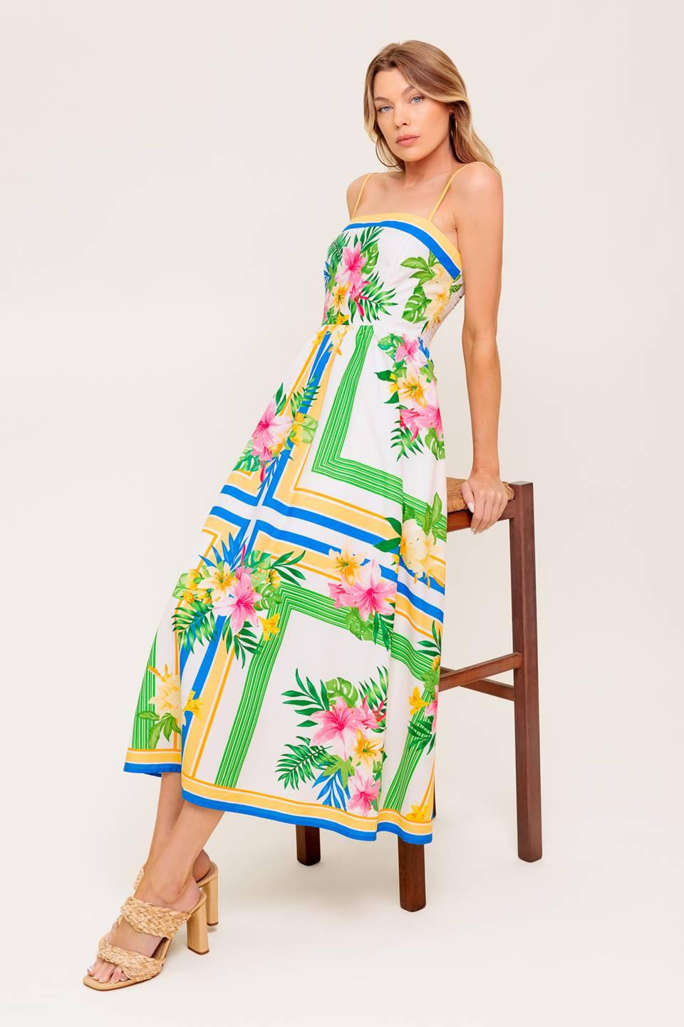 FLORAL HARMONY WOVEN MIDI DRESS - Glamourous Grace