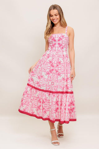 ROSÉ GARDEN WOVEN MIDI DRESS - Glamourous Grace