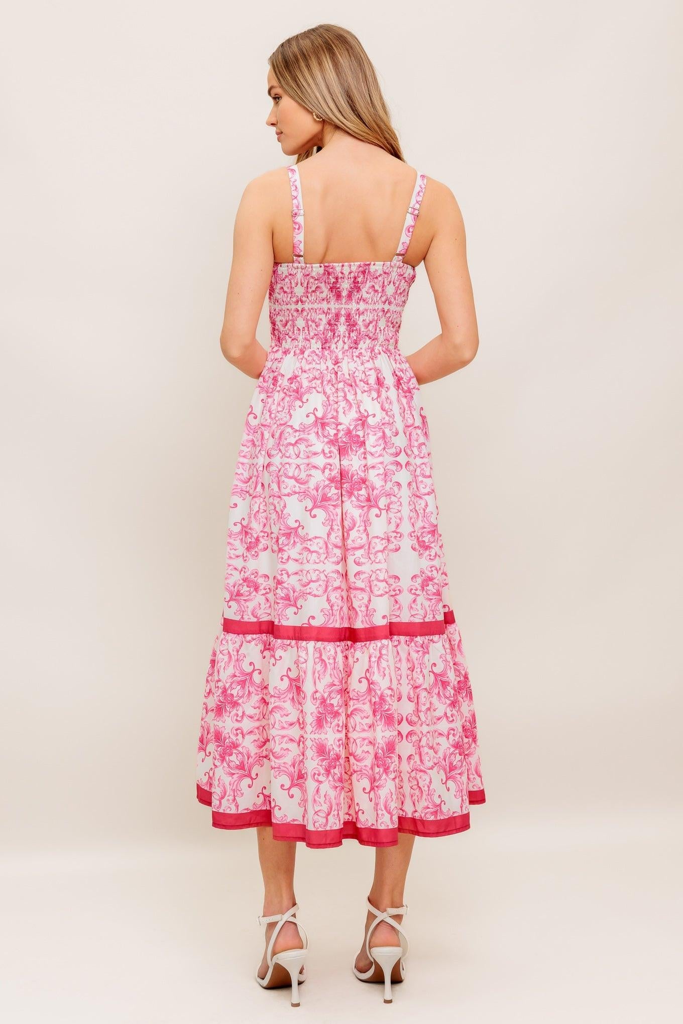 ROSÉ GARDEN WOVEN MIDI DRESS - Glamourous Grace