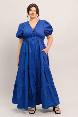 SUMMER GLOW ROYAL BLUE WOVEN MAXI DRESS - Glamourous Grace