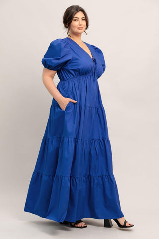 SUMMER GLOW ROYAL BLUE WOVEN MAXI DRESS - Glamourous Grace
