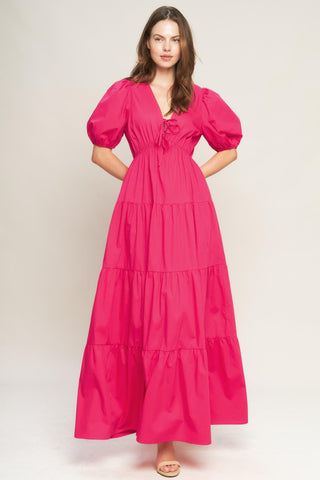 SUMMER GLOW FUCHSIA WOVEN MAXI DRESS - Glamourous Grace