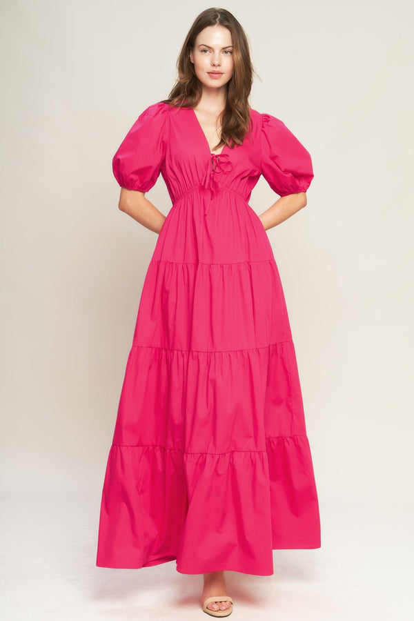 SUMMER GLOW FUCHSIA WOVEN MAXI DRESS - Glamourous Grace