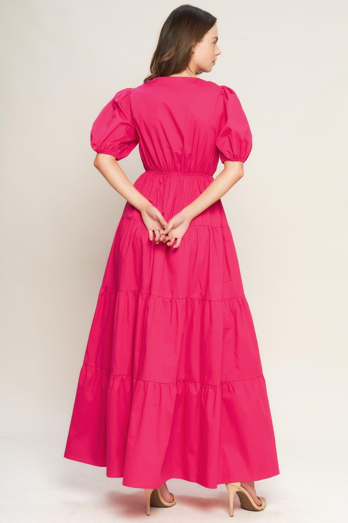 SUMMER GLOW FUCHSIA WOVEN MAXI DRESS - Glamourous Grace