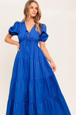SUMMER GLOW ROYAL BLUE WOVEN MAXI DRESS - Glamourous Grace
