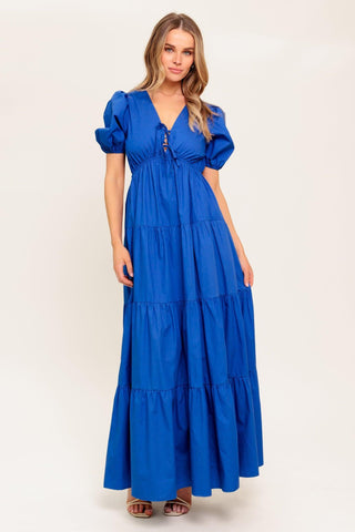 SUMMER GLOW ROYAL BLUE WOVEN MAXI DRESS - Glamourous Grace