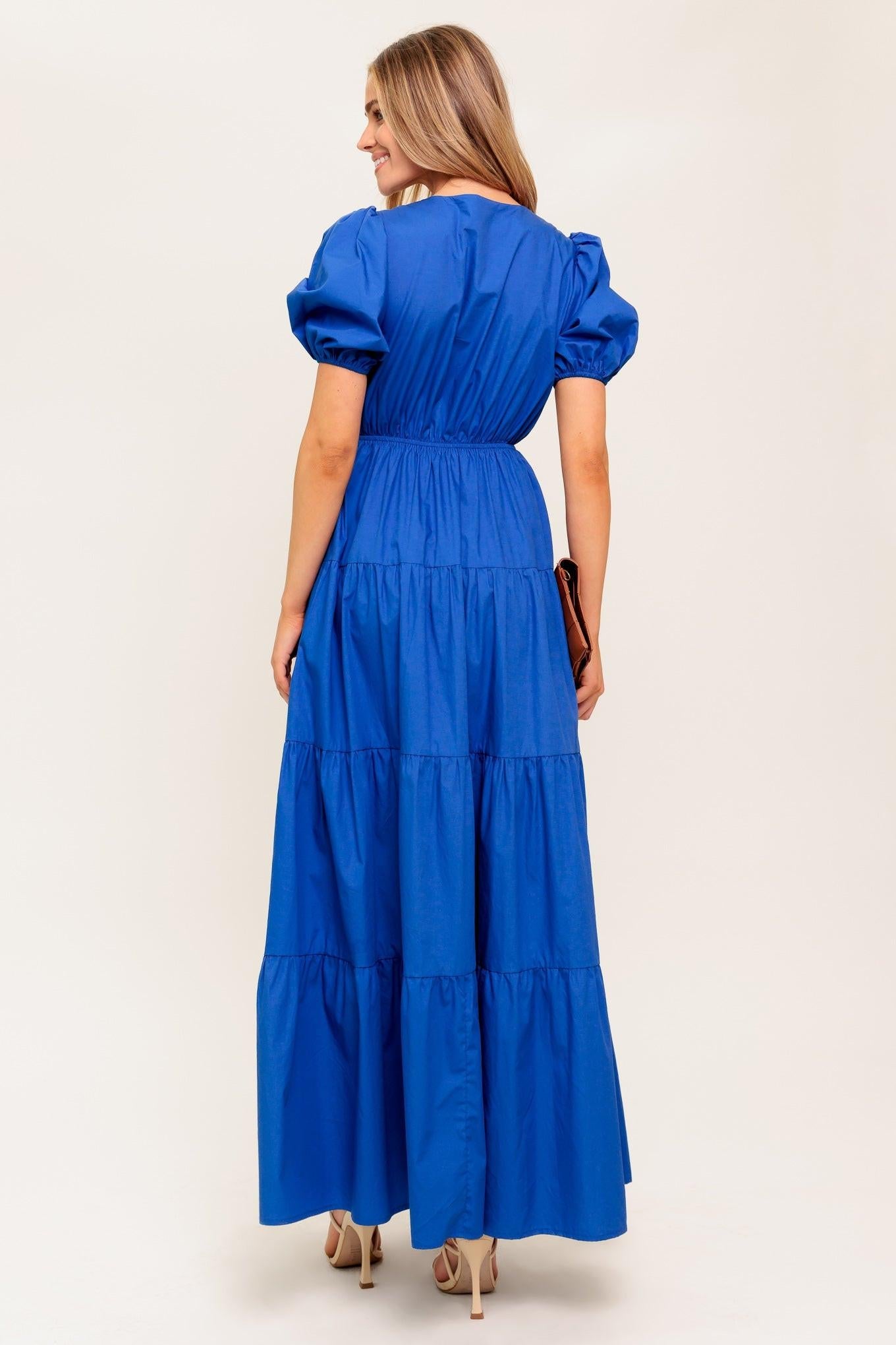 SUMMER GLOW ROYAL BLUE WOVEN MAXI DRESS - Glamourous Grace