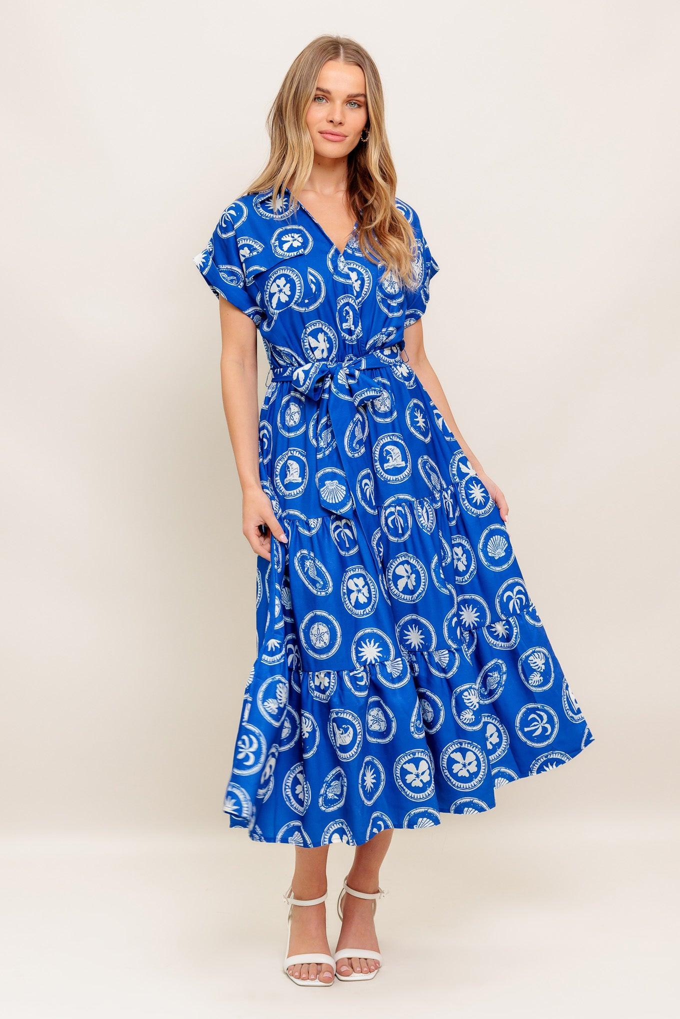 GREEK ISLE MEDALLION WOVEN MIDI DRESS - Glamourous Grace