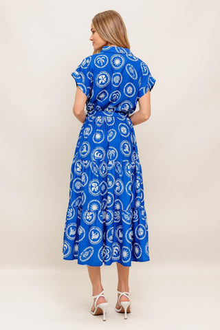 GREEK ISLE MEDALLION WOVEN MIDI DRESS - Glamourous Grace