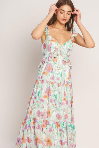 HEAVENLY BLOSSOM WOVEN MAXI DRESS - Glamourous Grace