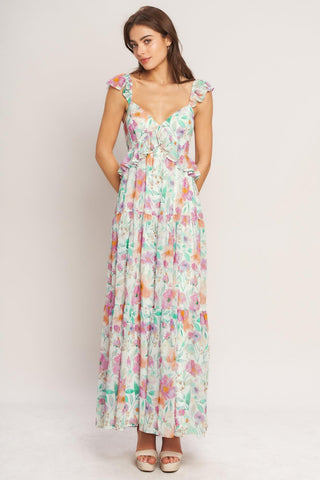 HEAVENLY BLOSSOM WOVEN MAXI DRESS - Glamourous Grace