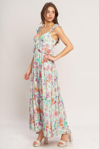 HEAVENLY BLOSSOM WOVEN MAXI DRESS - Glamourous Grace