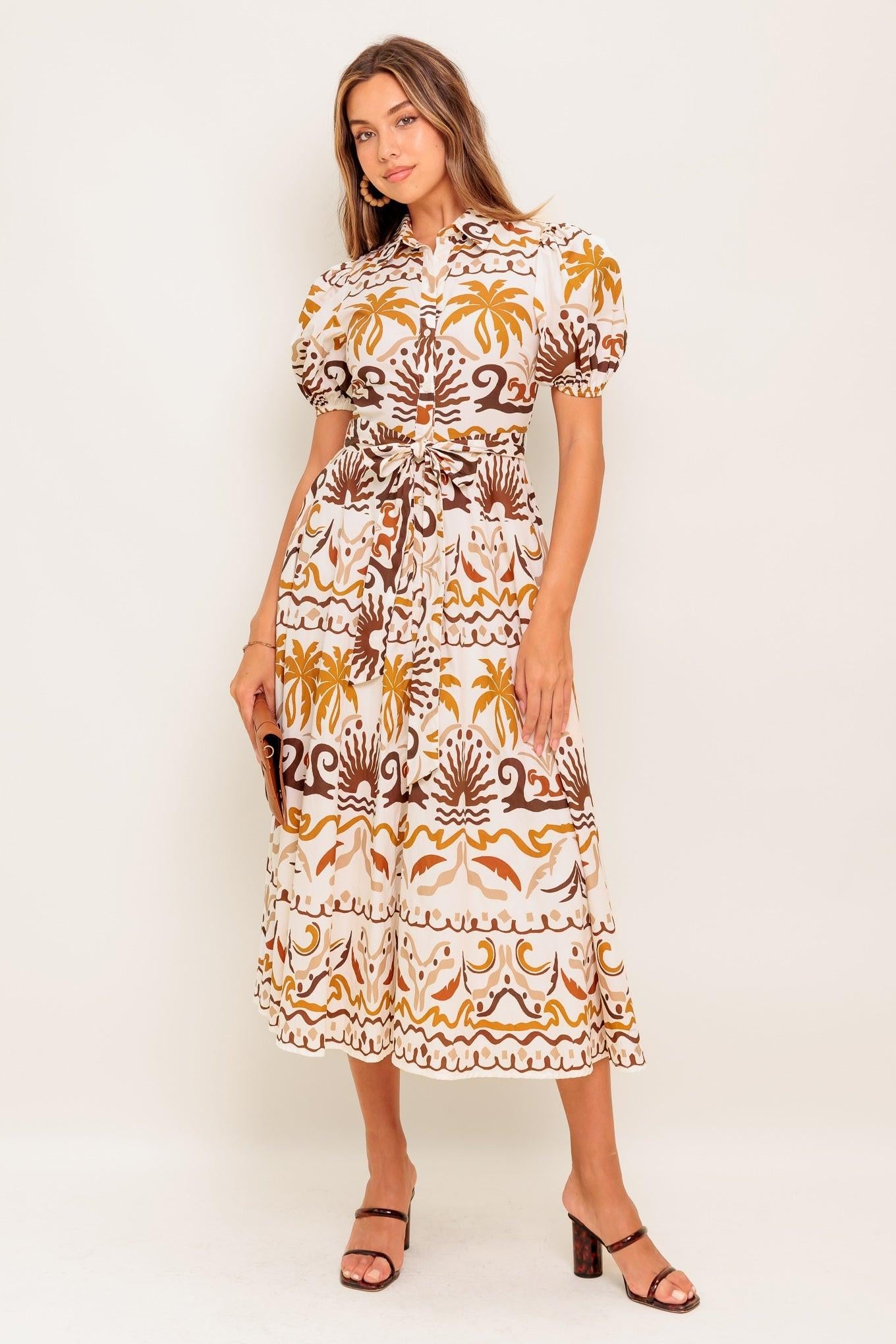 TROPICANA SUNSET WOVEN MIDI DRESS - Glamourous Grace