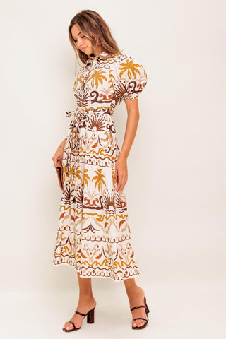 TROPICANA SUNSET WOVEN MIDI DRESS - Glamourous Grace
