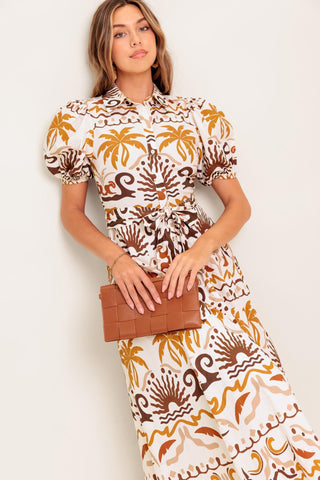 TROPICANA SUNSET WOVEN MIDI DRESS - Glamourous Grace