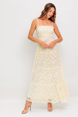 PARADISE AWAITS WOVEN LACE ANKLE DRESS - Glamourous Grace