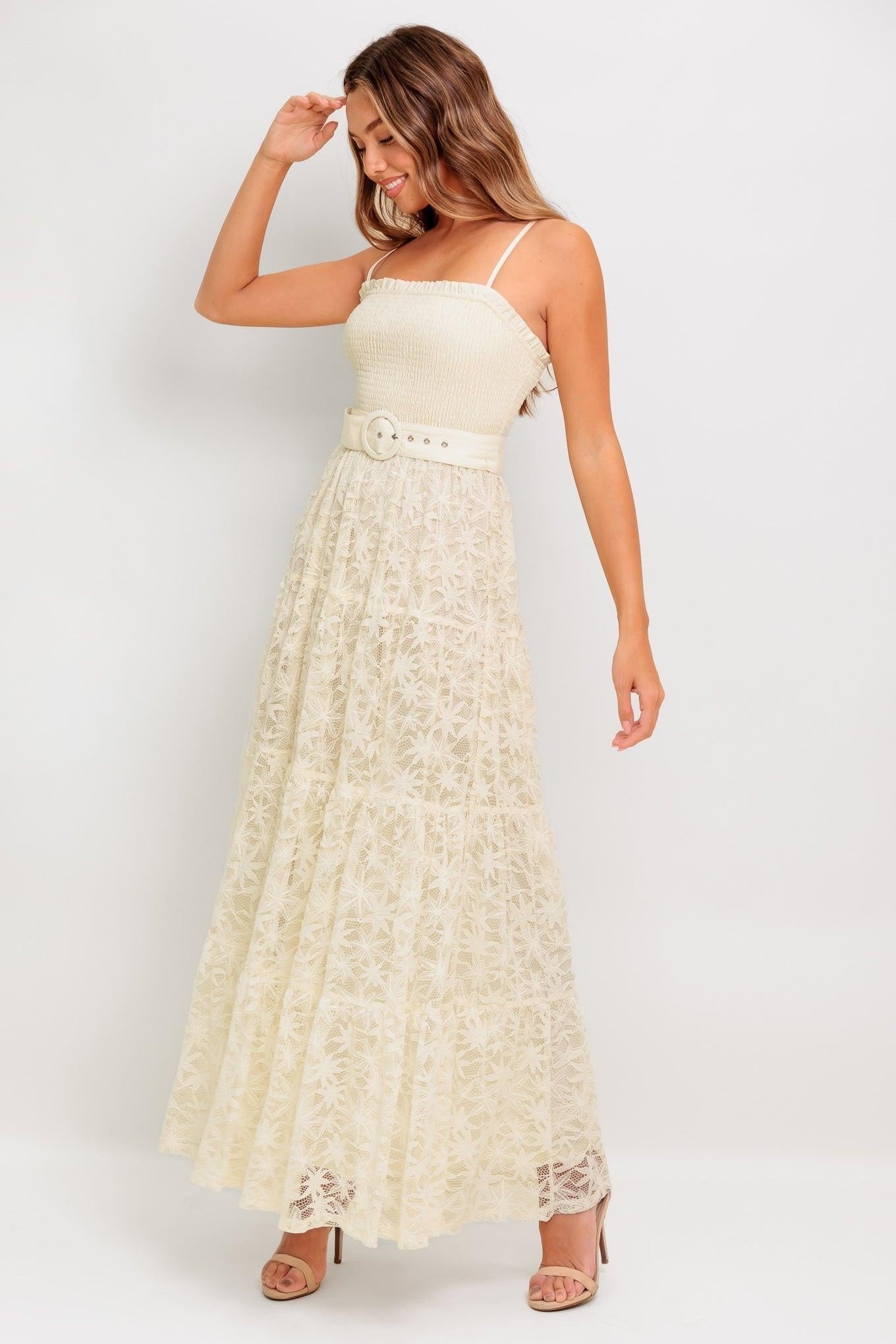 PARADISE AWAITS WOVEN LACE ANKLE DRESS - Glamourous Grace