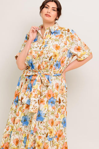 HAZEL DREAM IVORY WOVEN MIDI DRESS - Glamourous Grace