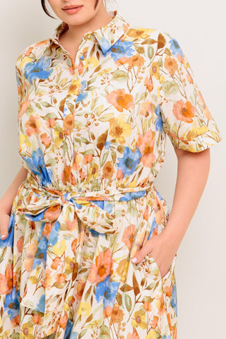HAZEL DREAM IVORY WOVEN MIDI DRESS - Glamourous Grace