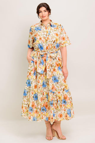 HAZEL DREAM IVORY WOVEN MIDI DRESS - Glamourous Grace