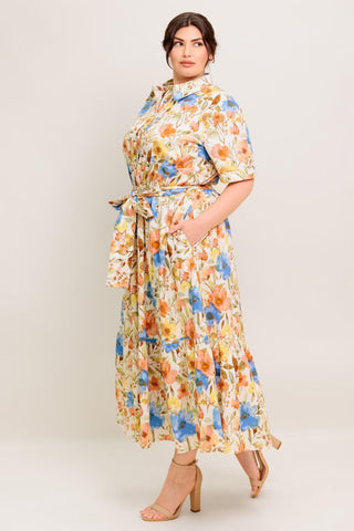 HAZEL DREAM IVORY WOVEN MIDI DRESS - Glamourous Grace