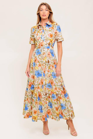 HAZEL DREAM IVORY WOVEN MIDI DRESS - Glamourous Grace