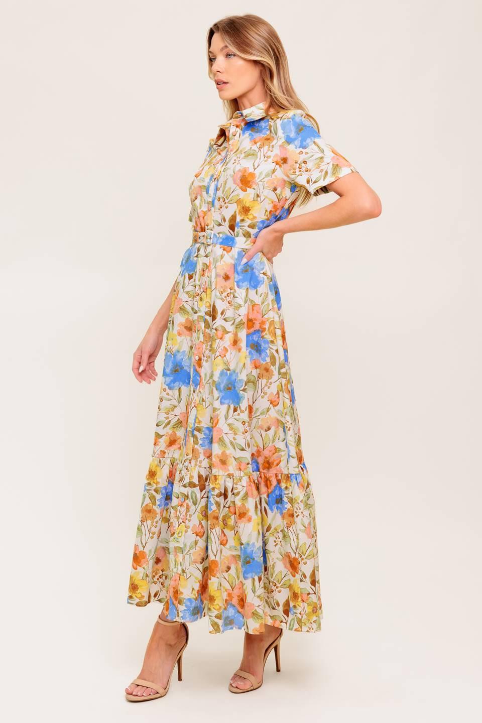 HAZEL DREAM IVORY WOVEN MIDI DRESS - Glamourous Grace