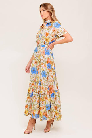 HAZEL DREAM IVORY WOVEN MIDI DRESS - Glamourous Grace