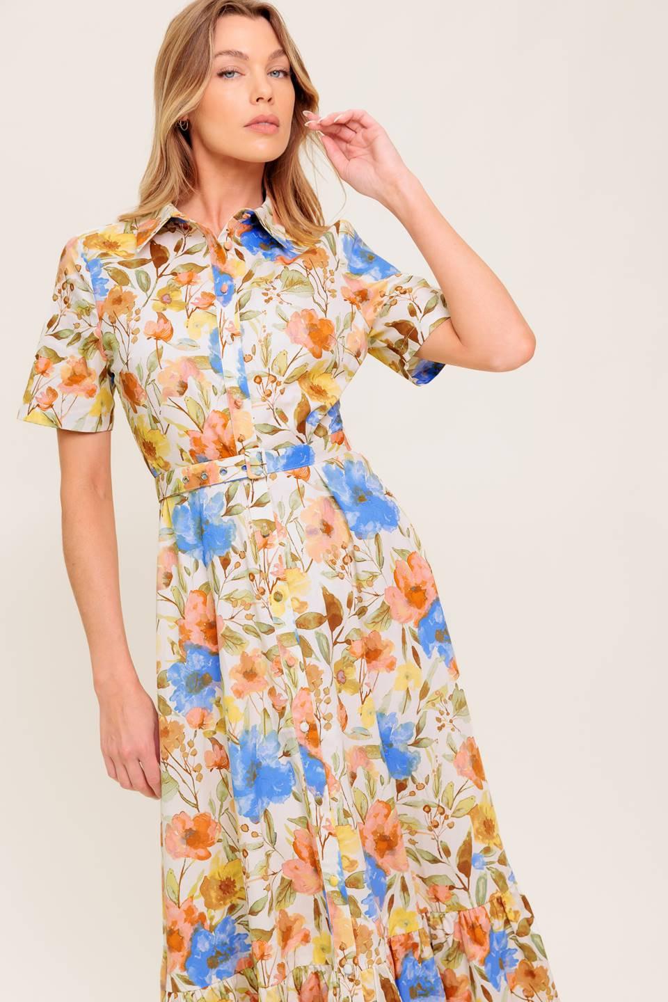 HAZEL DREAM IVORY WOVEN MIDI DRESS - Glamourous Grace