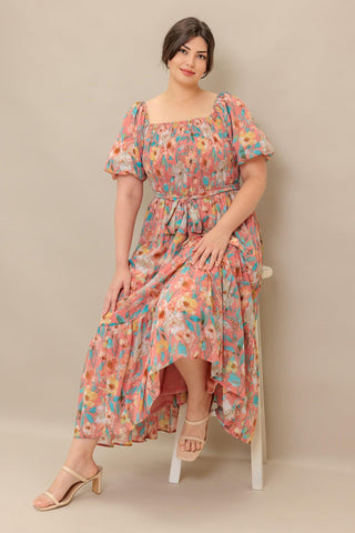 ROSY TWILIGHT WOVEN MIDI DRESS - Glamourous Grace