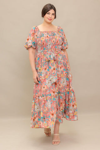 ROSY TWILIGHT WOVEN MIDI DRESS - Glamourous Grace