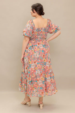 ROSY TWILIGHT WOVEN MIDI DRESS - Glamourous Grace