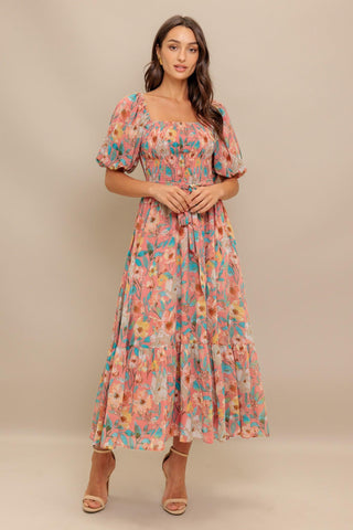 ROSY TWILIGHT WOVEN MIDI DRESS - Glamourous Grace