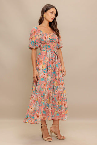 ROSY TWILIGHT WOVEN MIDI DRESS - Glamourous Grace