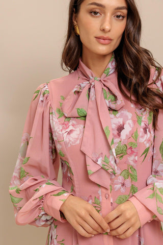 BLUSH BOTANICA WOVEN MIDI DRESS