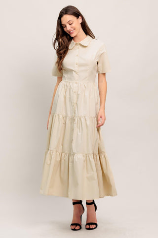 WORTH THE WAIT WOVEN MIDI DRESS - Glamourous Grace